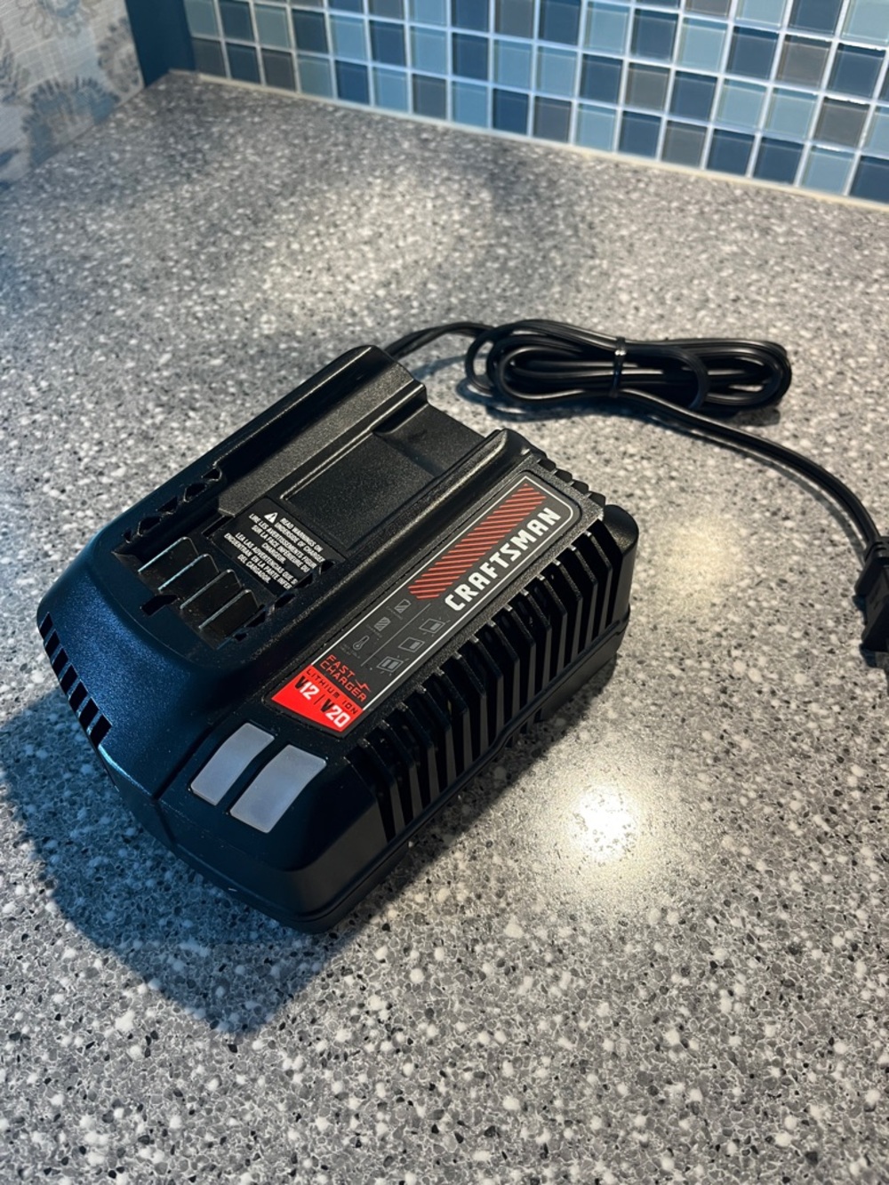 NWOT- CRAFTSMAN Black Battery Charger - 12V/20V- larger size
